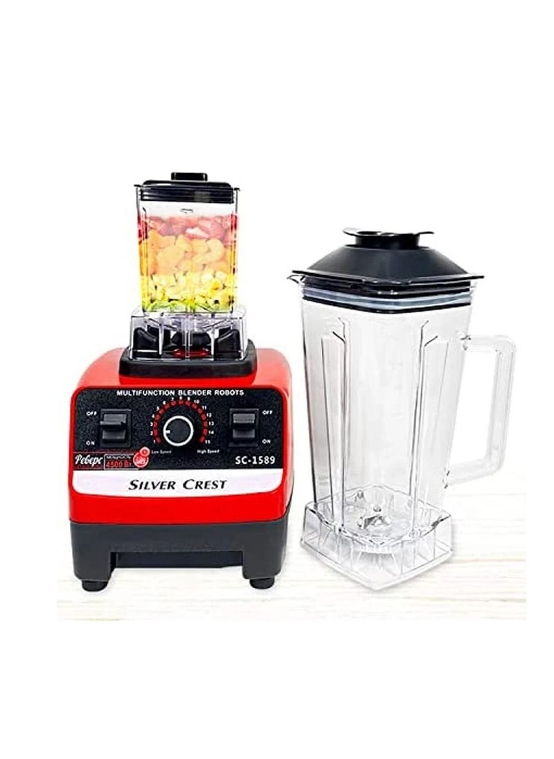 SILVER CREST - Silver Crest Heavy Duty Commercial Grade Blender With 2 Jars (Sc-1589, Multicolour ) - Image 1