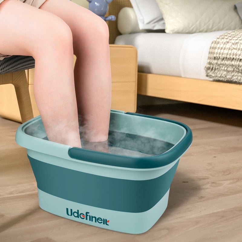 Udefineit Foot Bath Basin, Foldable & Portable Foot Soak Tub with Massage Acupoint for Foot Spa Bath, 15L/4 Gallon, Foot Massager Soaking Bath Basin Bucket for Pedicure Home Spa Treatment (Green) - Image 1
