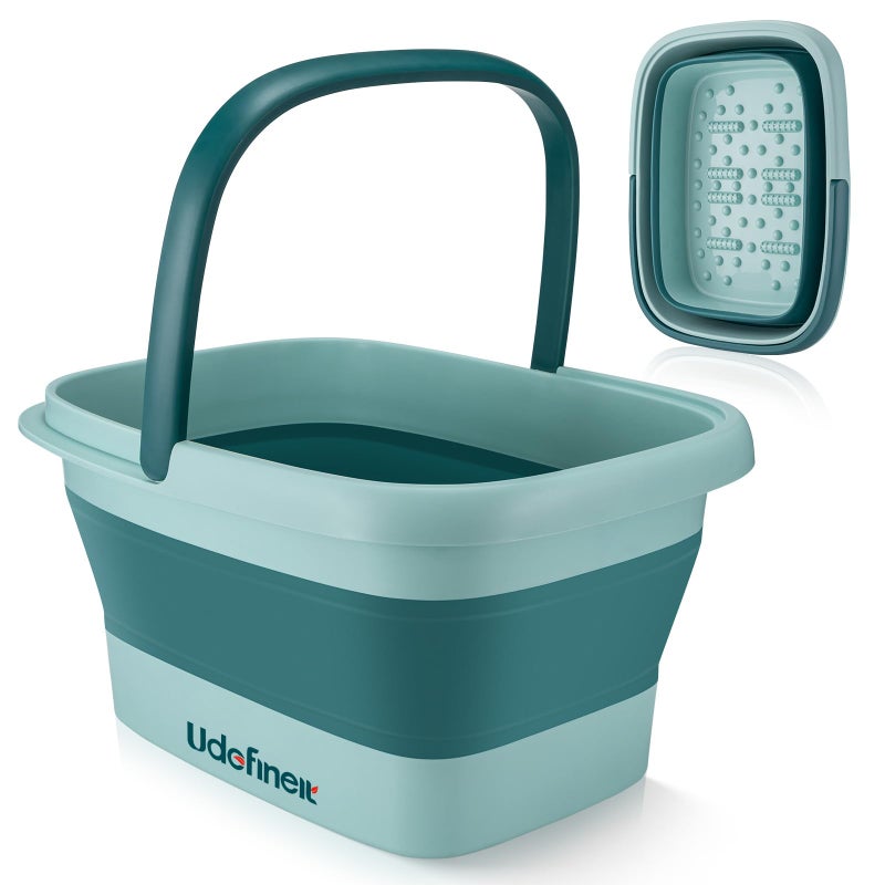 Udefineit Foot Bath Basin, Foldable & Portable Foot Soak Tub with Massage Acupoint for Foot Spa Bath, 15L/4 Gallon, Foot Massager Soaking Bath Basin Bucket for Pedicure Home Spa Treatment (Green) - Image 5