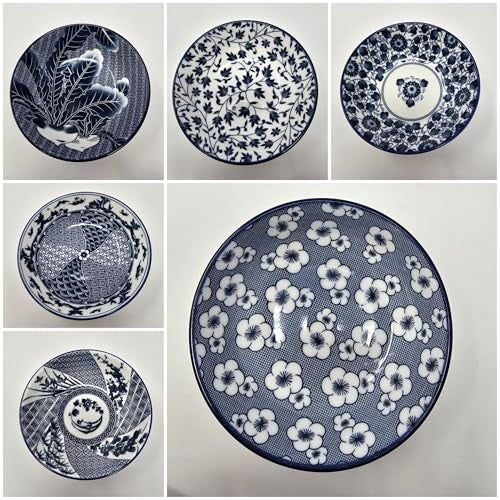 Festcool Porcelain Chinese Japanese Bowl Sets with Free 6 Porcelain Spoons, Set of 6 - Image 4