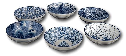 Festcool Porcelain Chinese Japanese Bowl Sets with Free 6 Porcelain Spoons, Set of 6 - Image 2