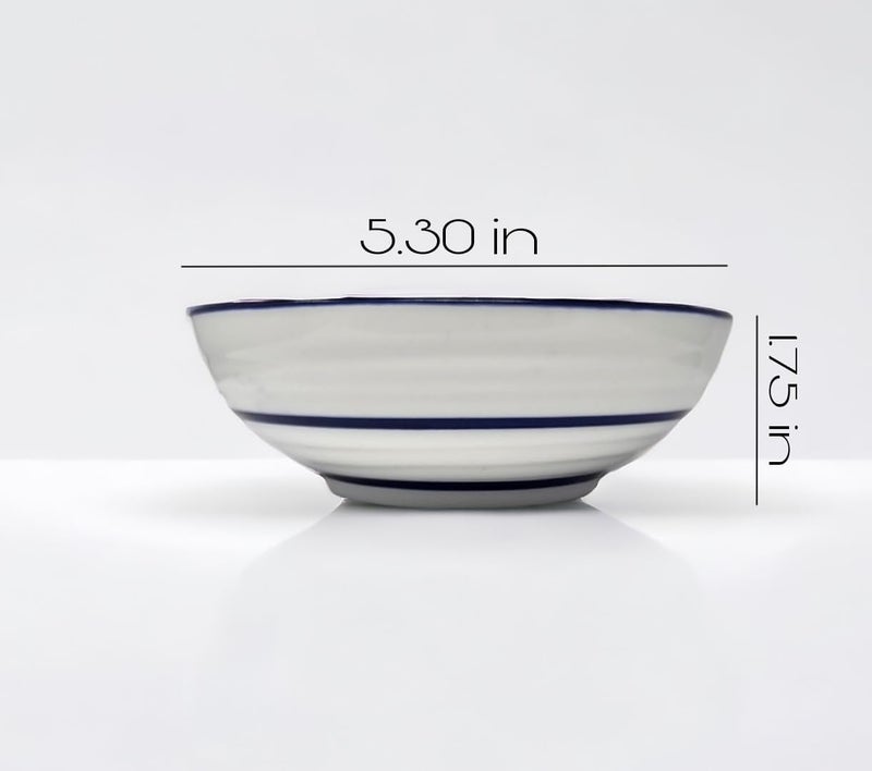 Festcool Porcelain Chinese Japanese Bowl Sets with Free 6 Porcelain Spoons, Set of 6 - Image 5