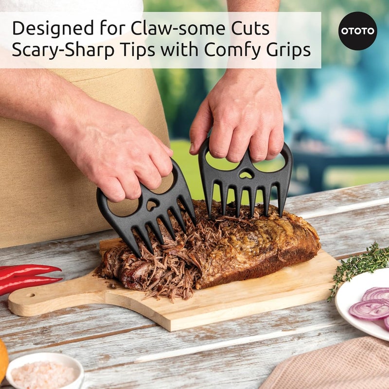 OTOTO New Meat Muncher Meat Claws - Meat Shredder Claws, BBQ Accessories, Grilling Gifts for Men, Halloween Goth Accessories, Spooky Skull Shredder for Goth Kitchen, Heat Resistant Claws (Black) - Image 4