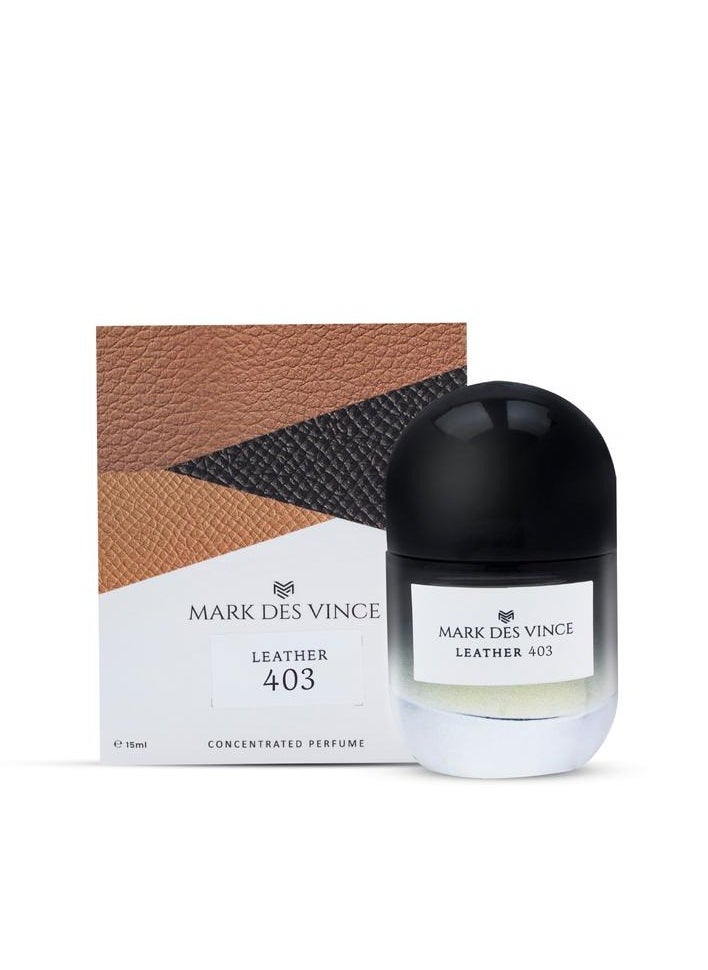 MARK DES VINCE - Mark Des Vince Concentrated Perfume Leather 403 15ML For Men & Women - Image 1