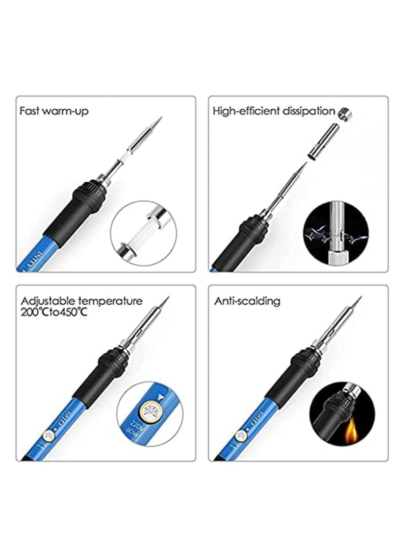 40 قطعة من مجموعة أدوات حرق الخشب: قلم لحام بقدرة 60 واط مع ضبط حراري، أدوات إصلاح باللحام، رؤوس حرق، استنسل للحفر/النقش/النحت/التطبيع على الخشب - Image 3