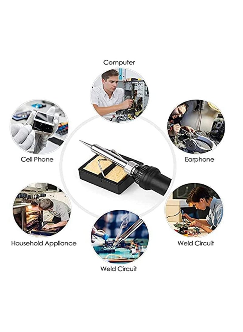 40 قطعة من مجموعة أدوات حرق الخشب: قلم لحام بقدرة 60 واط مع ضبط حراري، أدوات إصلاح باللحام، رؤوس حرق، استنسل للحفر/النقش/النحت/التطبيع على الخشب - Image 4