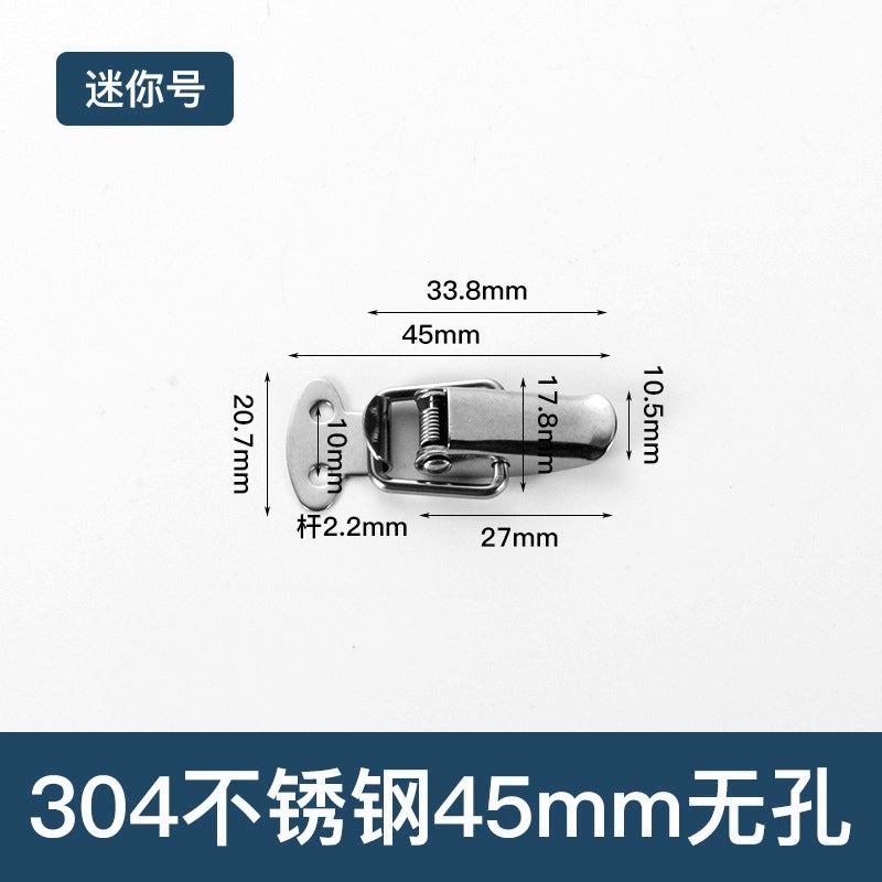 Stainless steel lock buckle luggage metal spring box buckle tool box lock 304 stainless steel duckbill buckle 304 Mini No Keyhole