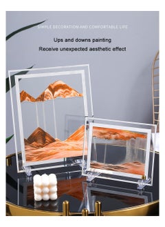 Inder 7" Desktop Moving Flowing Sand Art Picture Frame Hourglass Dynamic 3D Motion Deep Sea Sandscapes Landscapes Glass Painting For Home Office Decoration(Blue)  - Image 4