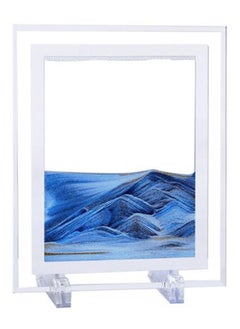 Inder 7" Desktop Moving Flowing Sand Art Picture Frame Hourglass Dynamic 3D Motion Deep Sea Sandscapes Landscapes Glass Painting For Home Office Decoration(Blue)  - Image 1
