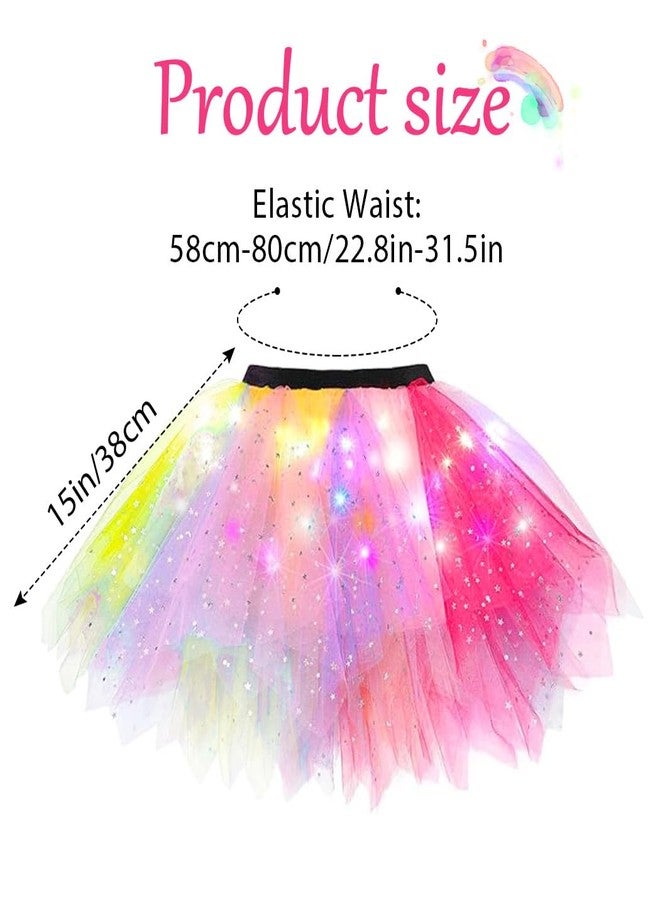 EARENT Light Up Rainbow Tutu Skirt Led Dance Costume Skirts - Image 3