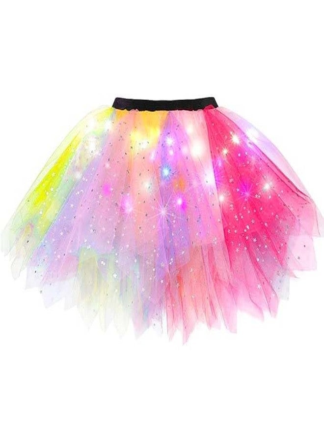 EARENT Light Up Rainbow Tutu Skirt Led Dance Costume Skirts - Image 1