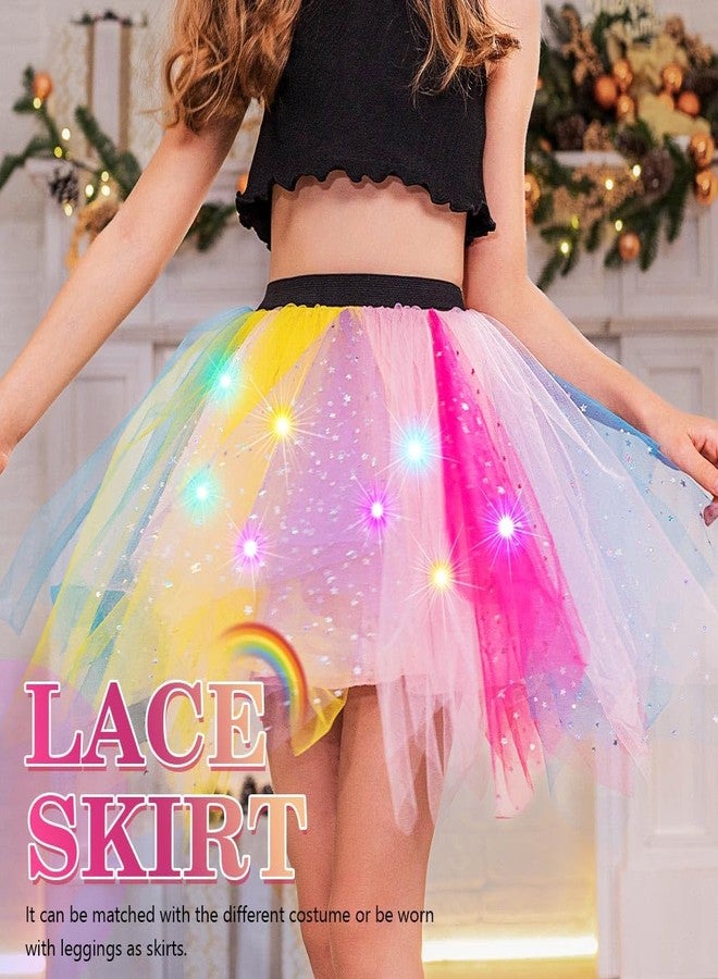 EARENT Light Up Rainbow Tutu Skirt Led Dance Costume Skirts - Image 2
