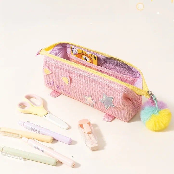 Kids Pencil Case Rocket Design 6-12 Years, School Supplies for Kids Large Capacity Waterproof Lightweight Stationery Bag - Image 3