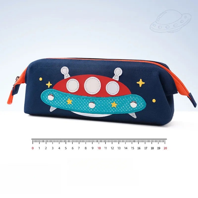 Kids Pencil Case Rocket Design 6-12 Years, School Supplies for Kids Large Capacity Waterproof Lightweight Stationery Bag - Image 1