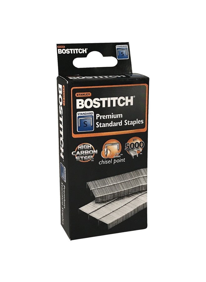 بوستيتش دبابيس قياسية فاخرة من Bostitch، مقاس 1/4 بوصة (6 مم)، من الفولاذ عالي الكربون، برأس إزميل، 5000 لكل علبة (Sbs191/4Cpr)  - Image 1