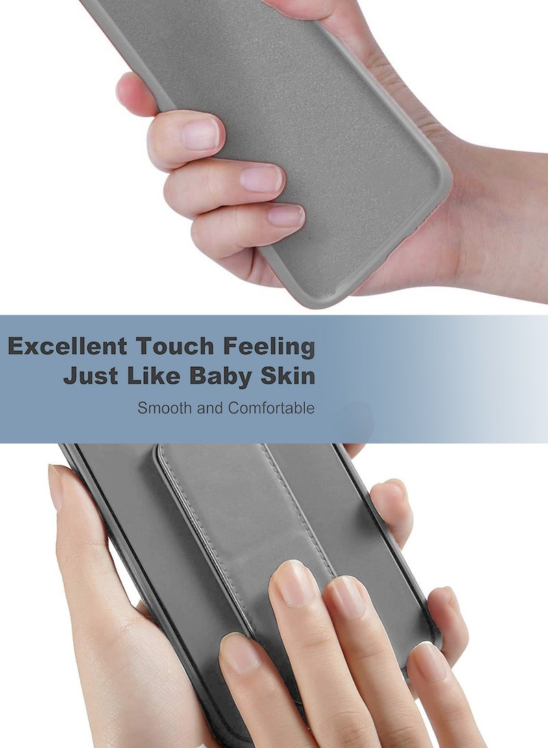 Wtech Hand Grip Foldable Magnetic Kickstand Wrist Strap Finger Grip With Built-In Iron Case Cover For Realme 12 Pro / 12 Pro+ / 12 Pro Plus 5G 2024 Grey - Image 4