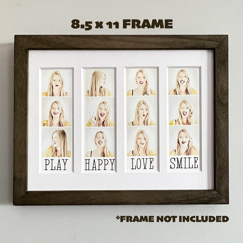 SMILE&WAVE Photo Frame Mats For 2x6 Photo Booth Strips - 8.5x11 Matboard Fits 4 Photobooth Pictures - DIY Cut to Fit 8x10, 5x7 Photo Picture Frame (White (Set of 2)) - Image 2
