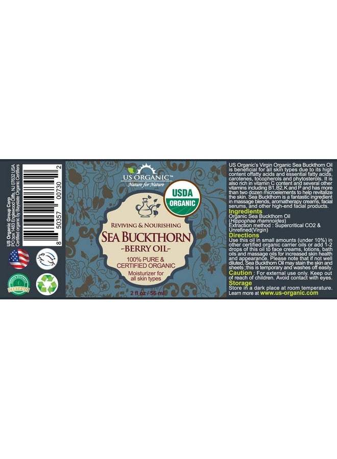 US Organic Sea Buckthorn Berry (Fruit) Oil Supercritical Co2 Extracted Usda Certified Organic100% Pure Virgin Unrefined In Amber Glass Bottle Face Hair Spot Treatment Anti Aging 2 Oz (56 Ml) - Image 2