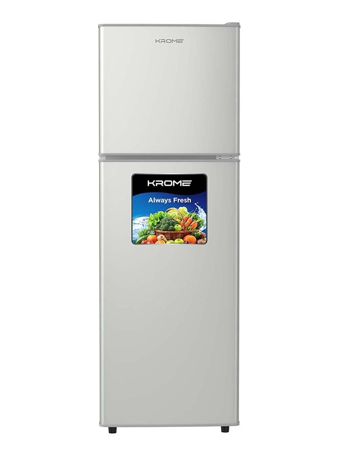 Krome حزمة كروما - ثلاجة مزدوجة الباب بتبريد مباشر سعة 180 لتر مع فريزر علوي + موقد غاز 50x50، أمان كامل مع 4 شعلات وفرن غاز KR-CR5050FS أسود - Image 2