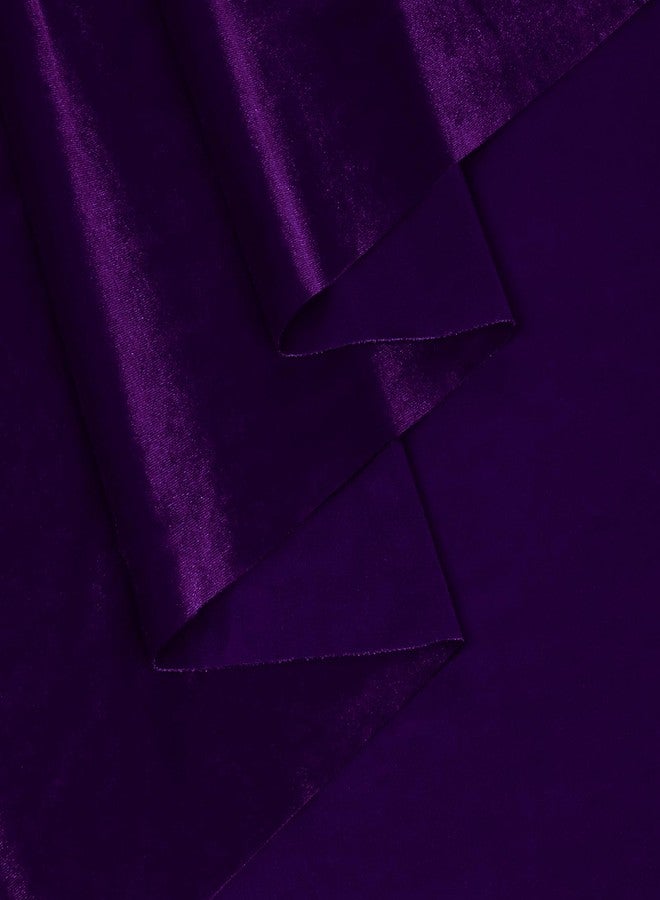 KKJIAF Purple Stretch Velvet Fabric 60 Inch Wide, 1 Yard Soft Stretchy Fabric for Sewing Clothes, Apparel, Costume, Crafts - 90% Polyester 10% Spandex - Image 5