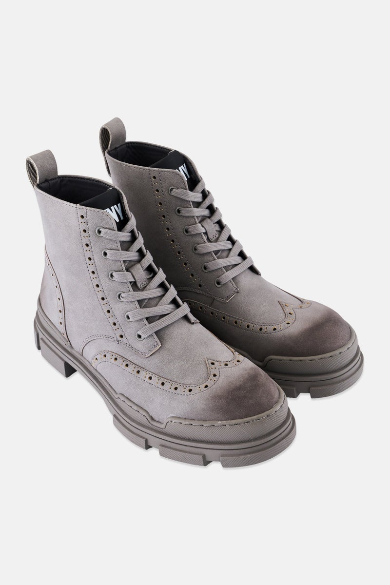 DKNY Men Wingtip Oxford Ankle Boots, Grey - Image 2