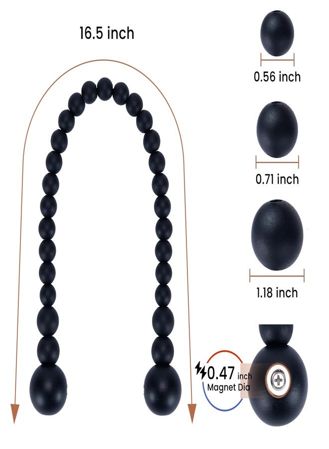 KLOGTSIND Magnetic Curtain Tiebacks, Curtain Tie Backs for Curtains 2 Pack, Wood Bead Curtain Tiebacks, Curtain Holders for Boho Bedroom Decor, Baby Nursery Decor, Farmhouse Decor - Image 3