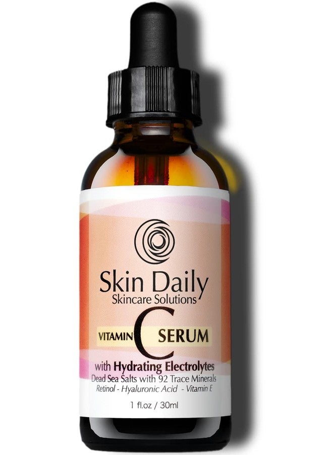 Skin Daily Skincare Solutions Antioxidant Vitamin C Serum for Face- Infused with Electrolytes, Hyaluronic Acid, Retinol - 1 oz - Image 1