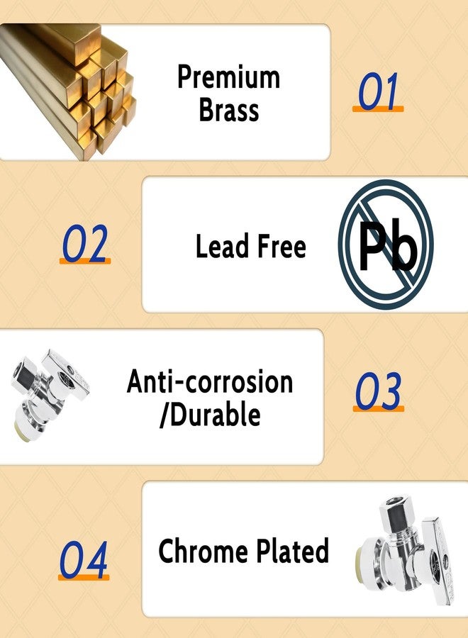 VINTEX 10 Pack Angle Stop Valve 1/2"Push X 3/8" Threaded Compression, 1/2 Inch Push x 3/8 Inch Compression Water Shut Off Valve, 9/16-24UNEF Thread, Copper, CPVC, PE-RT - Image 5