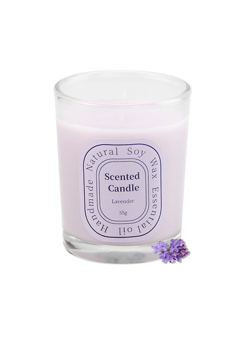 رودن شمعة معطرة، برطمان علاج عطري طويل الأمد من شمع الصويا الطبيعي معطر جو للمنزل، يوجا 55 جرام (لافندر) - Image 1