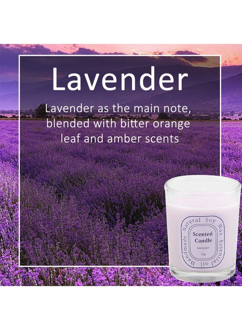 رودن شمعة معطرة، برطمان علاج عطري طويل الأمد من شمع الصويا الطبيعي معطر جو للمنزل، يوجا 55 جرام (لافندر) - Image 3