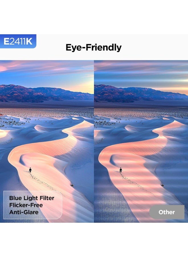 KOORUI 24 Inch Office Monitor, FHD 1080P 144Hz Monitor, IPS Display, Free-sync Compatible, 99% SRGB Color Gamut VESA 100 * 100mm Eye Care, Ultra-Slim Frame, Office & Gaming Ready, E2411K - Image 5