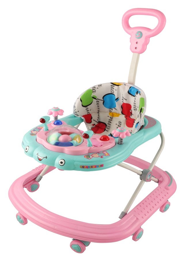 JoyRide ABC Donut Baby Walker, 8 Wheels | Light-Weight Kids Walker for Babies | Soft Thick Cushioned Seat (Pink) - Image 2
