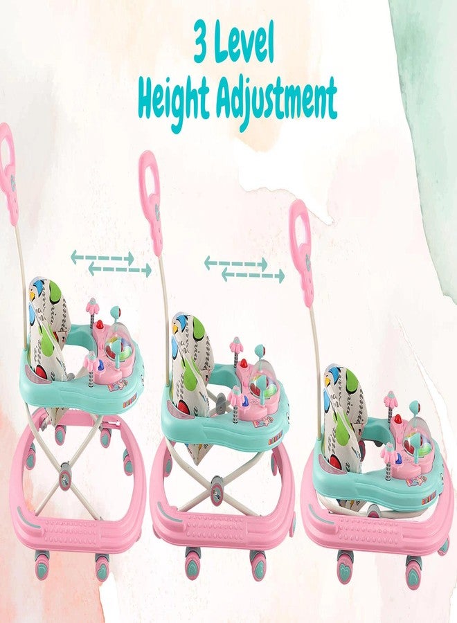 JoyRide ABC Donut Baby Walker, 8 Wheels | Light-Weight Kids Walker for Babies | Soft Thick Cushioned Seat (Pink) - Image 3