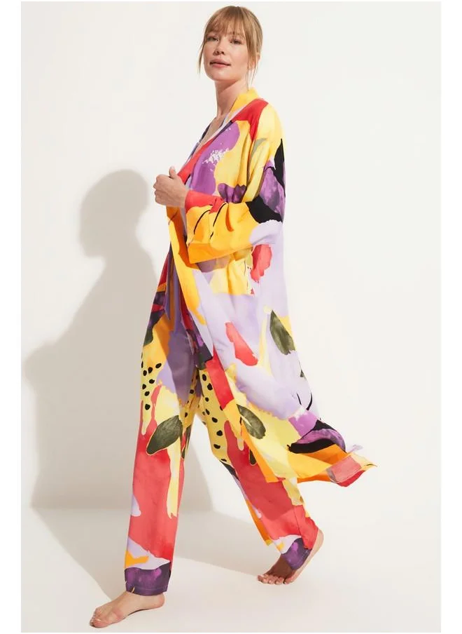 JUNE June Patterned Kimono Set Fuchsia