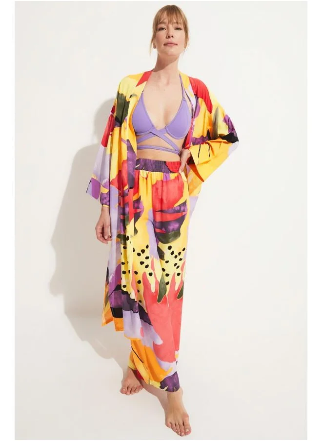 JUNE June Patterned Kimono Set Fuchsia