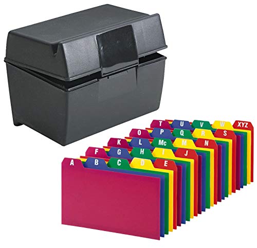 Manaloom Index Card Holder, Index Cards Storage Box Holds Up to 300 3x5” Cards, with Poly Card Guides A-Z, 3x5 Inch - Value Pack - Image 1