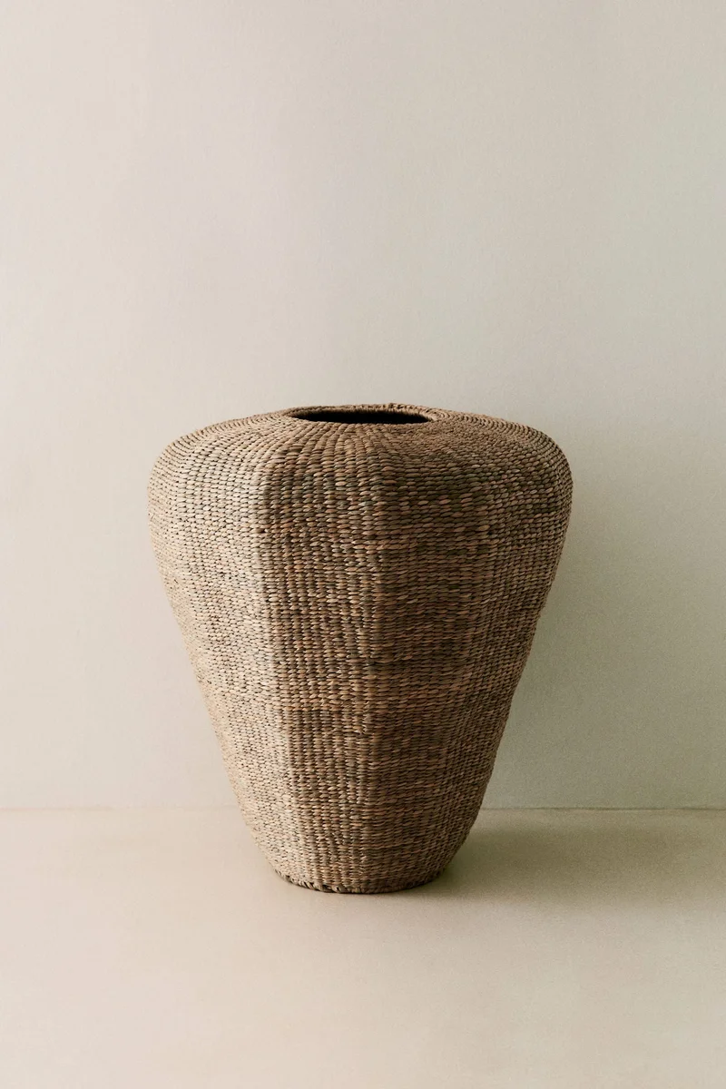 H&M Large straw vase