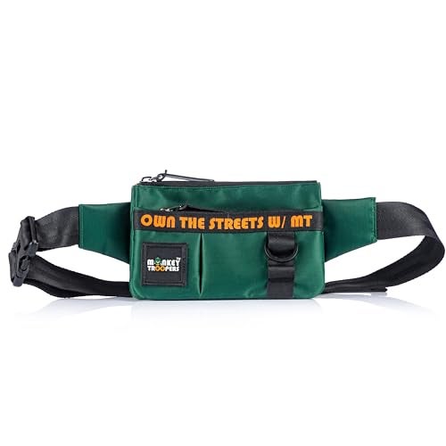 MONKEY TROOPERS Pockstar Waist Bag, Crossbody, Chest Bag for Men Women Girls Boys, Lightweight, Durable, Travel, Hikking, Casual, Dailyuse, Water Resistant (Dark Green) - Image 1