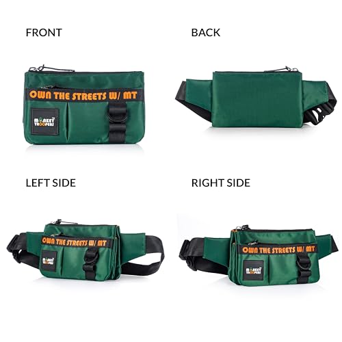 MONKEY TROOPERS Pockstar Waist Bag, Crossbody, Chest Bag for Men Women Girls Boys, Lightweight, Durable, Travel, Hikking, Casual, Dailyuse, Water Resistant (Dark Green) - Image 5
