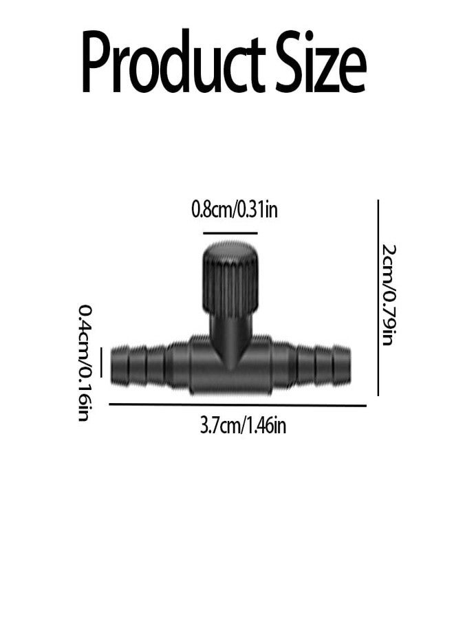 Ainiveiya 30 Pcs Aquarium Air Control Valves, Black T-Shaped Single Way Air Flow Regulators for Fish Tank Pump Systems, Adjustable Plastic Hose Connectors for 4mm Tubing - Image 2