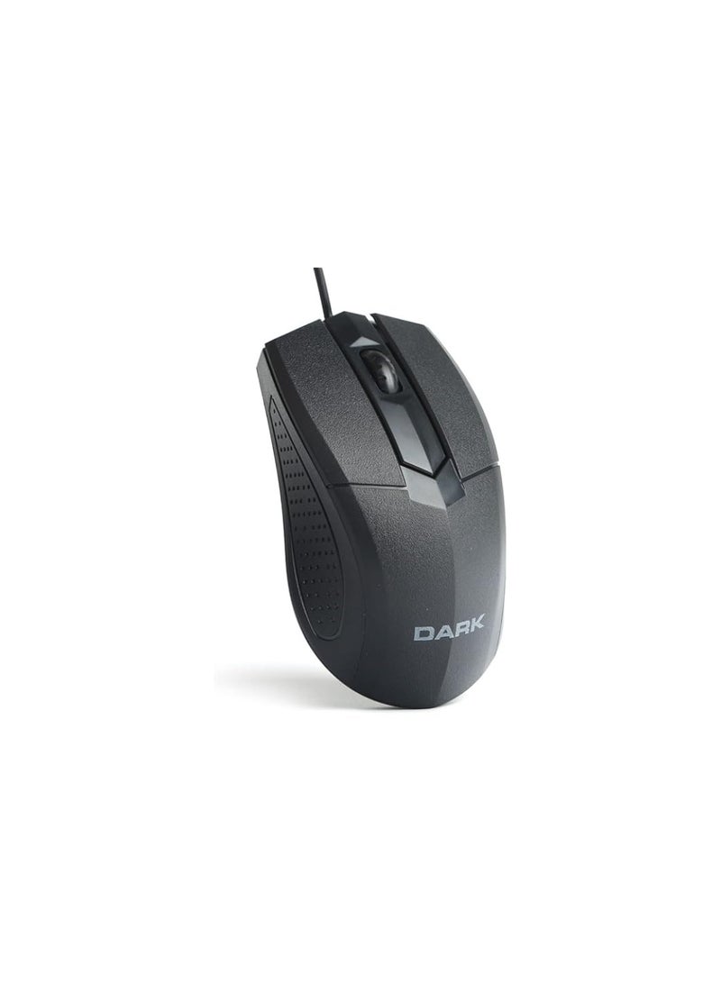 Dark KM1030 Wired Keyboard & Mouse Set – Ergonomic Office Set, USB Plug & Play, Silent Keys, Durable Design (DK-AC-KM1030) - Image 2