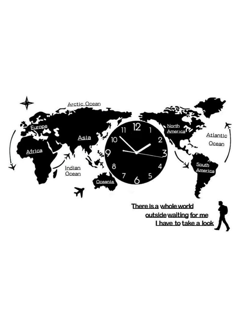 DETREND - World Map Wall Sticker Wall Background Living Room 3d Acrylic Decorative TV Wall Wallpaper Bedroom Painting Gold - Image 1