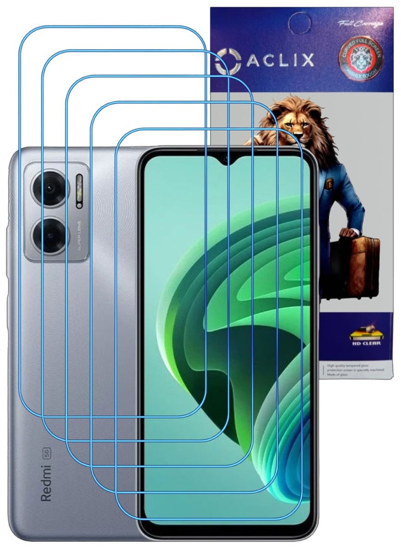 ACLIX 5 Pieces Antistatic ESD Dustproof Premium Quality High Definition Clear Tempered Glass Screen Protector Designed For Xiaomi Redmi Note 11E - Image 1