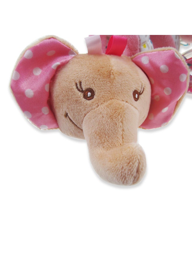 Infant Toddler Animal Car Toy Bell Safety Mirror Hanging Plush Doll Bed Hanging Toy-Color:Elephant - Image 4