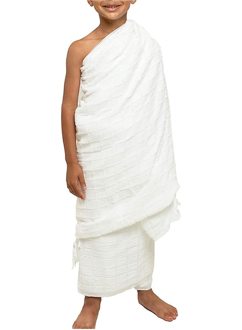 Meishida Hajj Towels for Kids - Medium Ihram Towels Set, Comfotable for Hajj & Umrah - Soft, Absorbent, Hygienic Pilgrimage Essentials umrah essential - Image 2