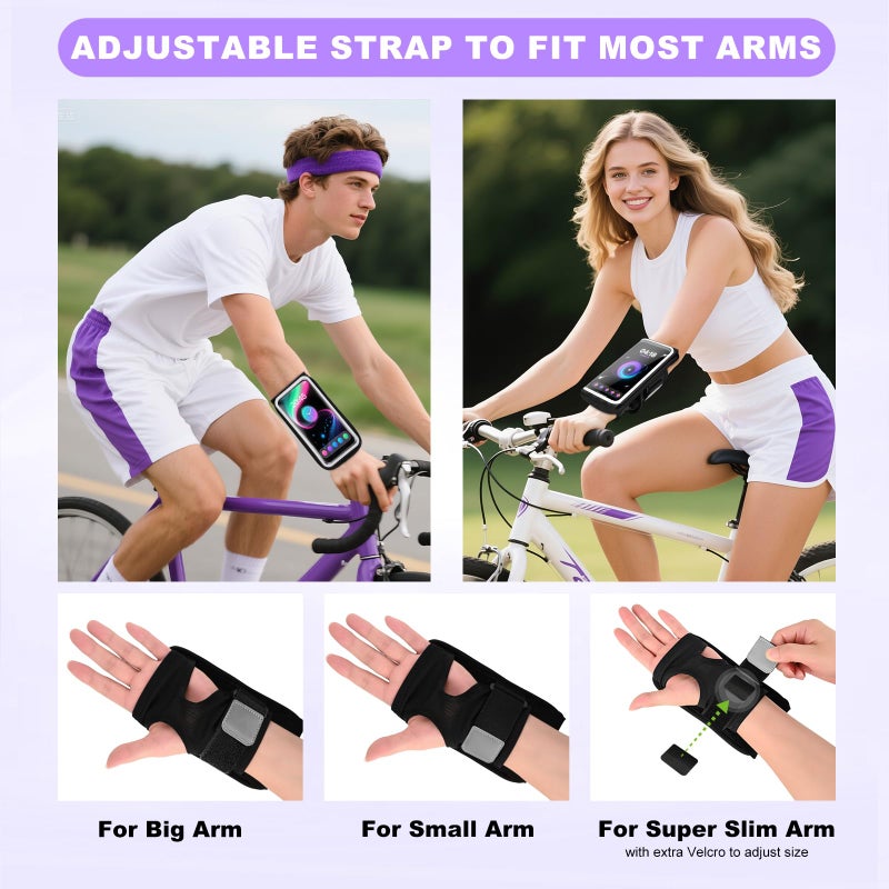 Kebrela Running Armband for Phone, Adjustable Reflective Sports Wristband & Forearm Band for iPhone 17/16/15/14/13 Pro Max Samsung Galaxy S23/S22, up to 7", Secure Fitness Phone Holder for Men Women - Image 3