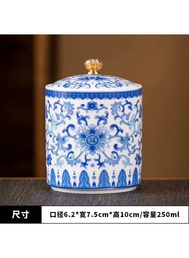 Blue And White Tea Cans Chinese Ceramic Sealed Cans Household Storage Cans Storage Pu'er General Cans Safe Packaging