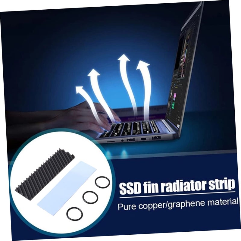 مشتت حرارة ثنائي الجوانب من النحاس والجرافين M.2 2280 لـ SSD لأجهزة الكمبيوتر المحمولة للألعاب ومحطات العمل، لون عشوائي - Image 3