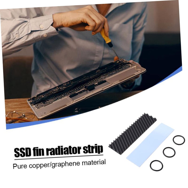 مشتت حرارة ثنائي الجوانب من النحاس والجرافين M.2 2280 لـ SSD لأجهزة الكمبيوتر المحمولة للألعاب ومحطات العمل، لون عشوائي - Image 4
