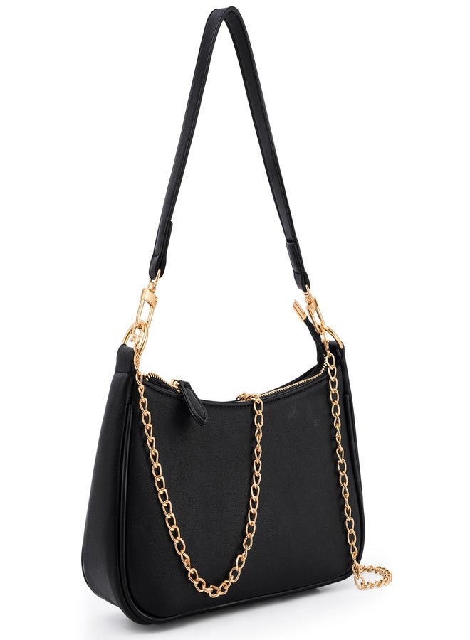 Uygafly Purses for Women Shoulder Bag and Handbags,Small Leather Purse with Removable Straps - Black - Image 1